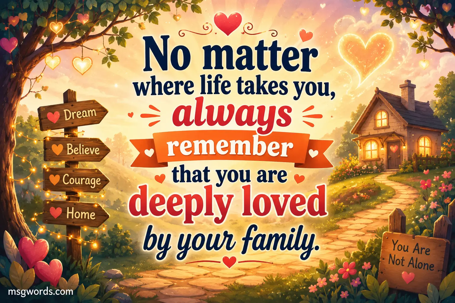 No matter where life takes you, always remember that you are deeply loved by your family