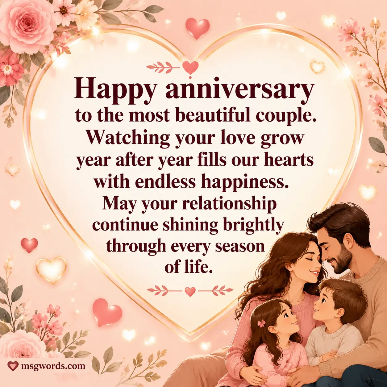 Emotional anniversary wishes for a loving couple