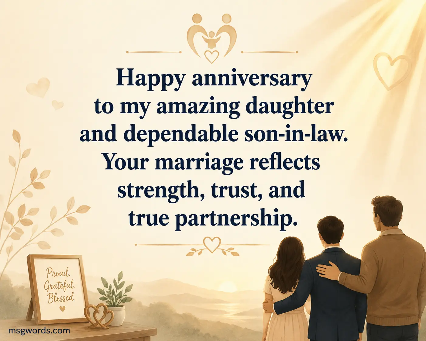 Father expressing pride on anniversary