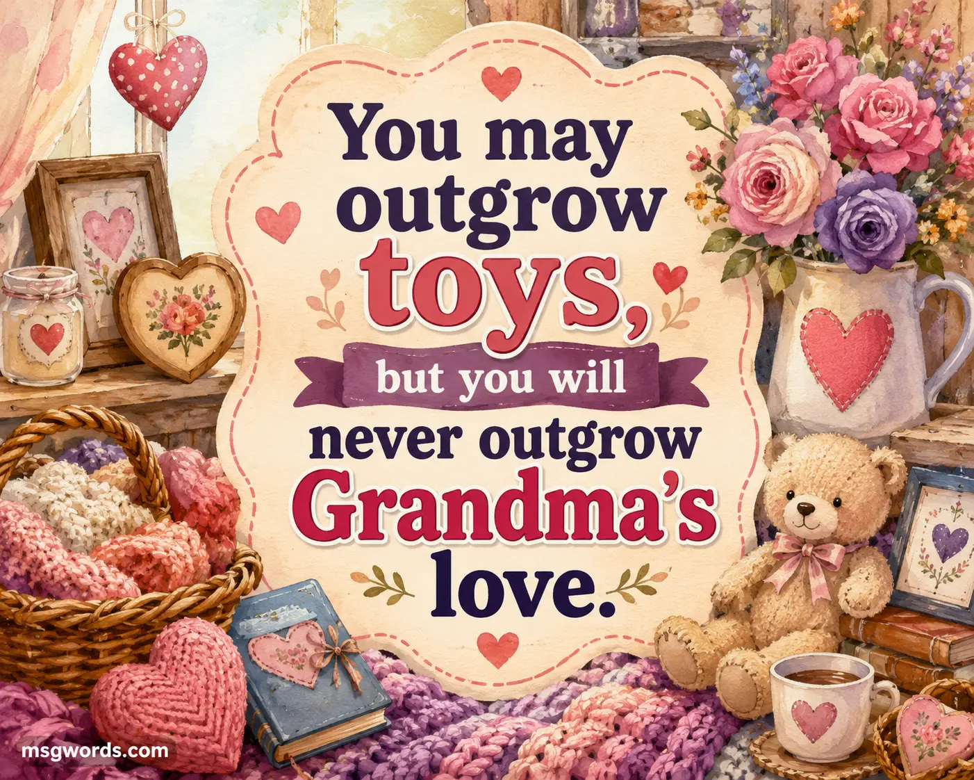 You may outgrow toys, but you will never outgrow Grandma's love