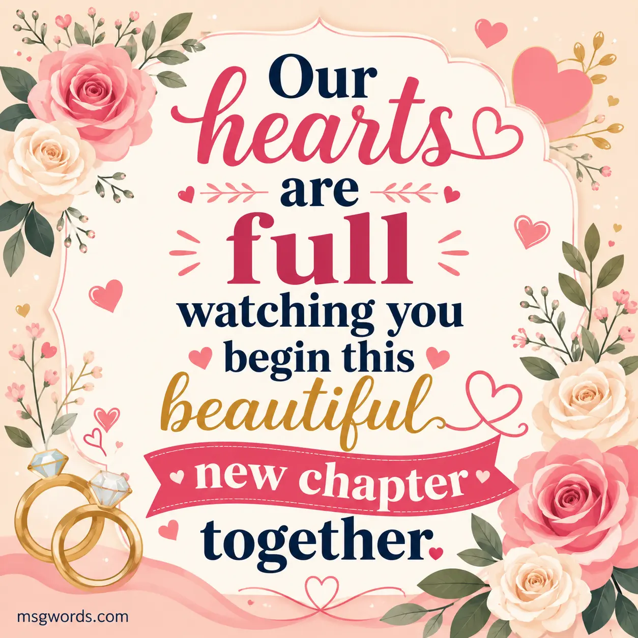 Our hearts are full watching you begin this beautiful new chapter together