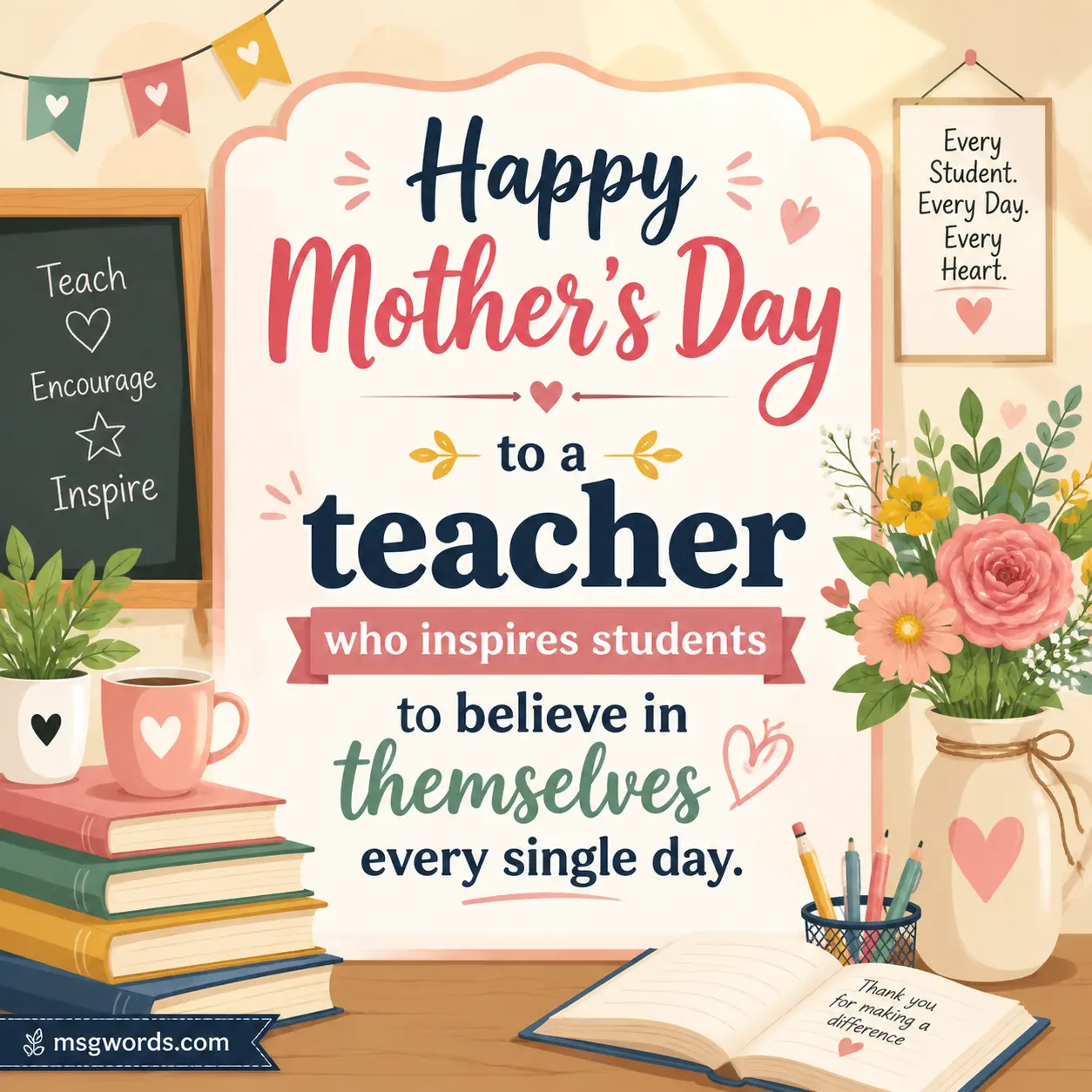 Mother's Day inspirational message for teacher