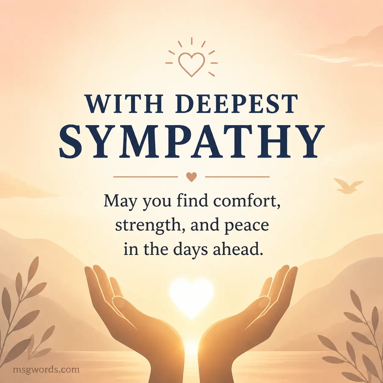 Simple one-line sympathy messages for grief support
