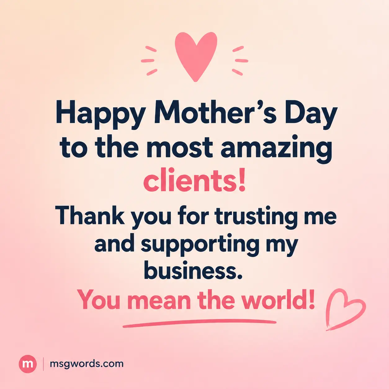 Short one-line Mother's Day messages for clients