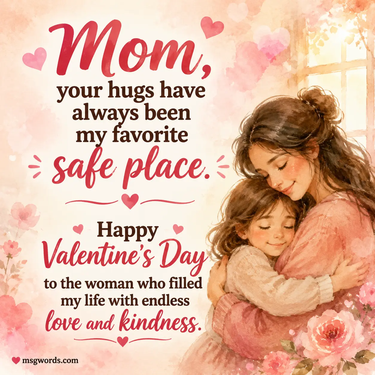 Sweet Valentine messages for mom warm love