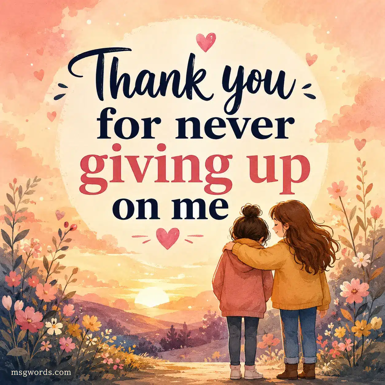 Thank you for never giving up on me